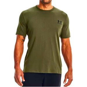 NWT Under Armour Mens HeatGear Fitted Short Sleeve Tee (Marine OD Green-SIZE M